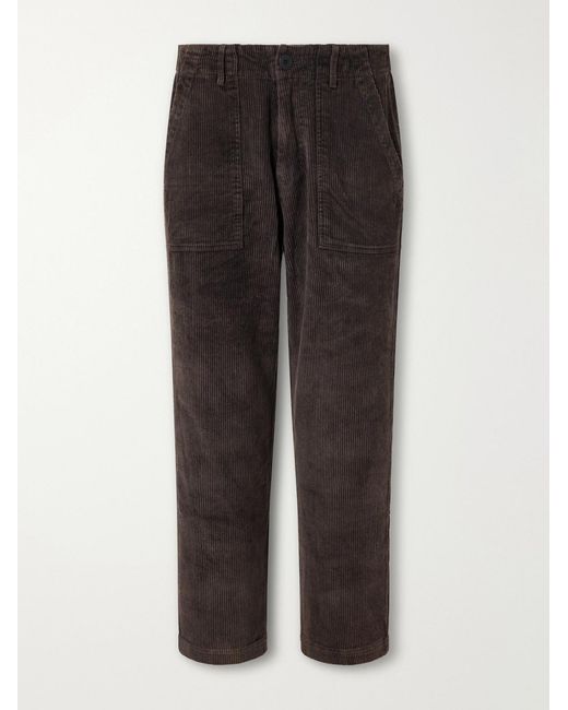 FRIZMWORKS Brown Straight-Leg Cotton-Corduroy Trousers for men