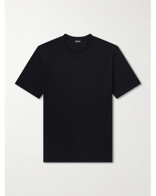 Zegna Black Cotton-jersey T-shirt for men