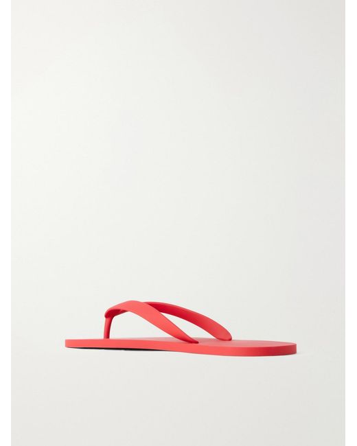 Christian Louboutin Red Logo-Embossed Rubber Flip Flops for men