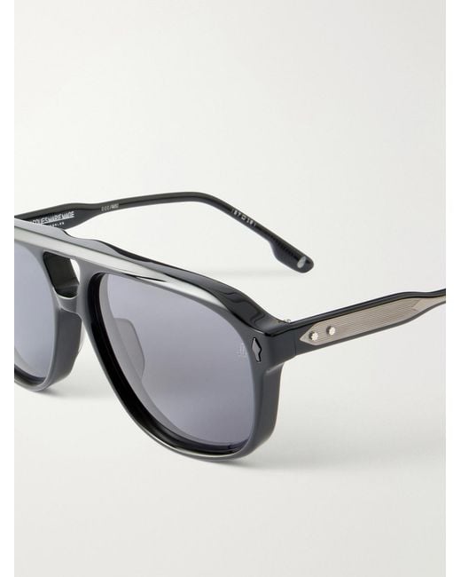 Jacques Marie Mage Black Leonard Aviator-Style Acetate Sunglasses for men