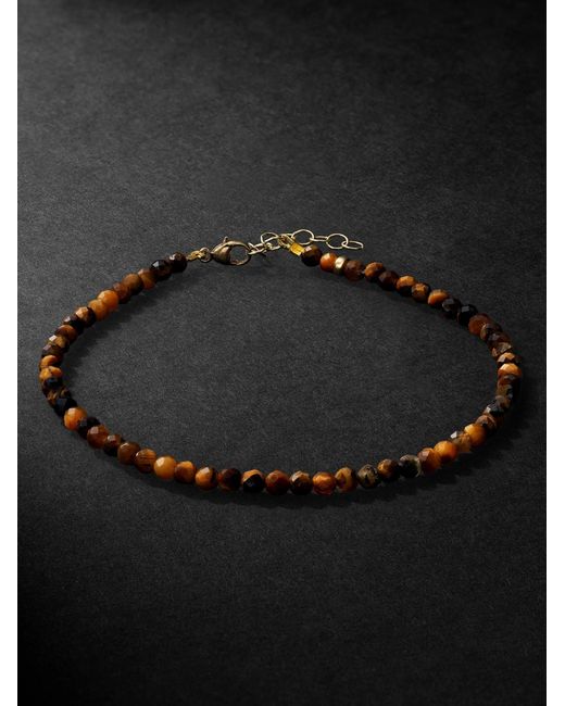 JIA JIA Black Men's Arizona 14-karat Gold Tiger's Eye Bracelet - Men - Gold Gold One Size for men