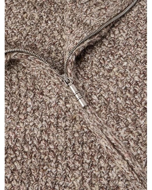Loro Piana Gray Silk And Cashmere-Blend Zip-Up Cardigan for men