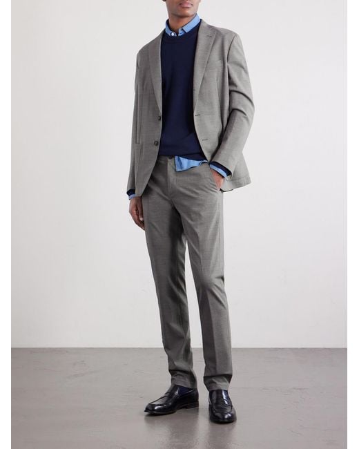 Eleventy Gray Wool-blend Suit Jacket for men