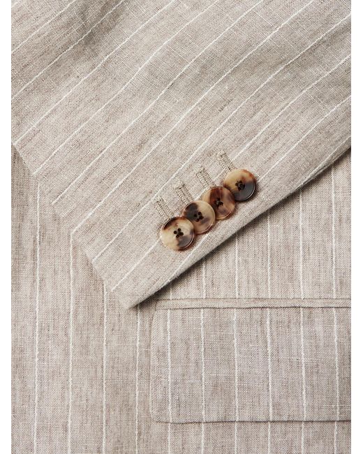 Mr P. Natural Striped Linen Suit Jacket for men
