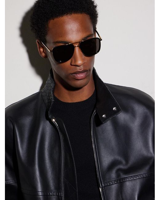 Bottega Veneta Metallic Aviator-Style Acetate And-Tone Sunglasses for men
