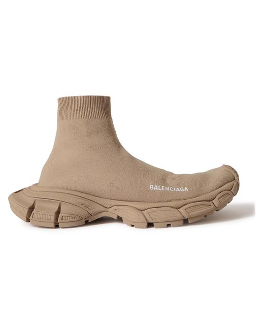 Balenciaga Natural 3xl Sock Logo-print Stretch-knit Slip-on Sneakers for men