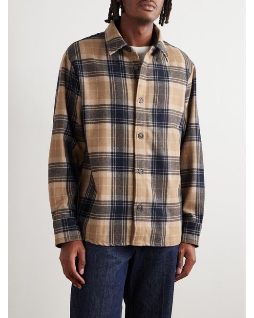 A.P.C. Multicolor Bobby Oversized Checked Wool-blend Flannel Overshirt for men
