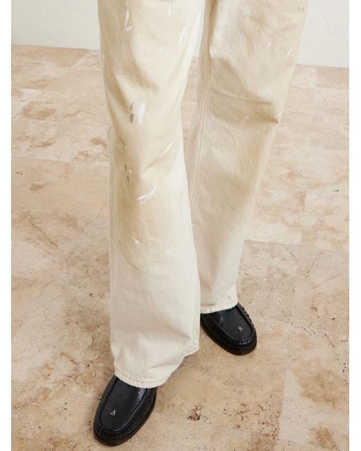 Acne Natural Paint-Splattered Straight-Leg Jeans for men