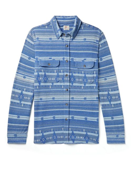 Faherty Doug Good Feather Legend Stretch-flannel Jacquard Shirt in Blue ...