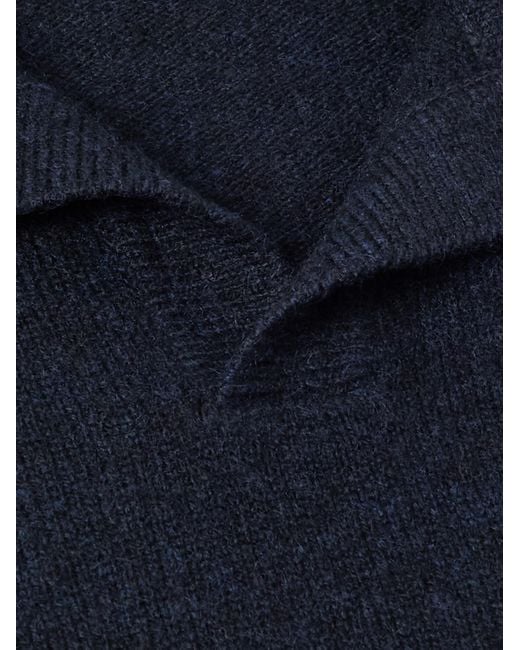 Sease Blue Cashmere Polo Sweater for men