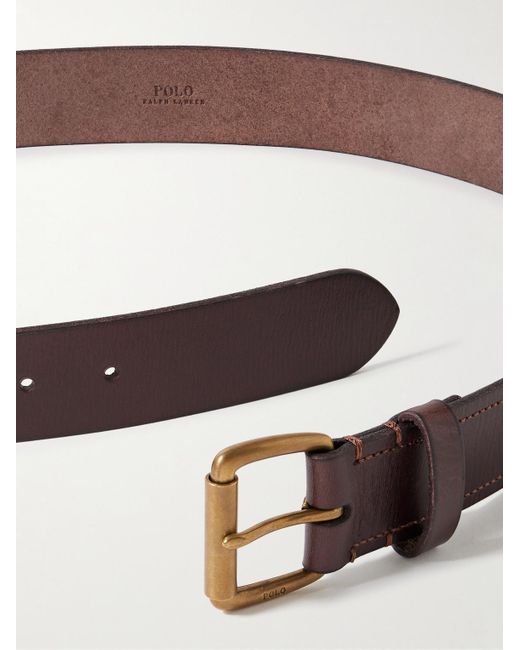 Polo Ralph Lauren Brown 3.5Cm Logo-Detailed Leather Belt for men