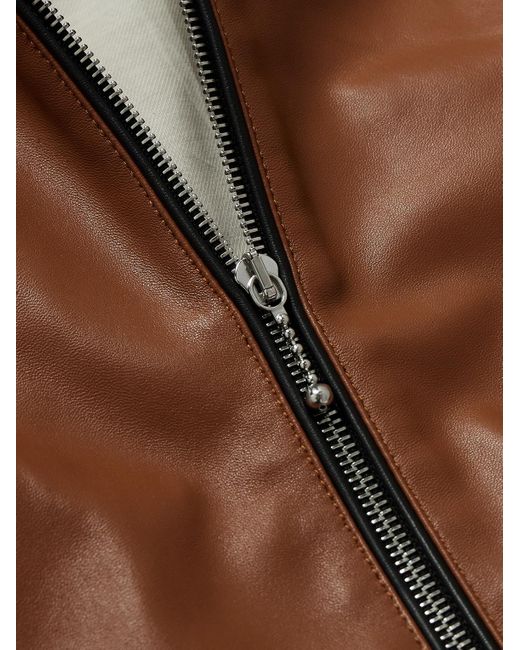Marni Brown Striped Nappa Leather Track Jacket for men