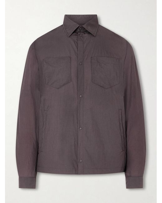 Herno Brown Shell Twill Overshirt for men