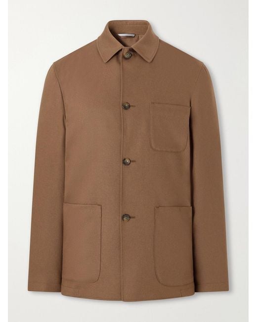 Canali Brown Wool-Blend Jacket for men