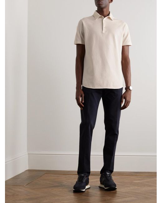 Loro Piana Natural Cotton-Piqué Polo Shirt for men