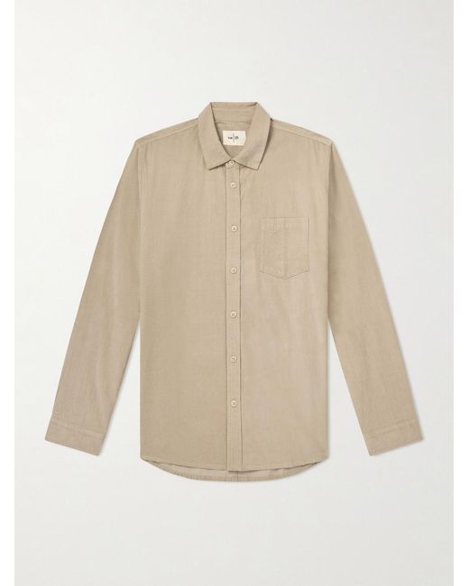 Folk Natural Direction Garment-dyed Cotton-corduroy Shirt for men