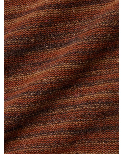 Inis Meáin Brown Striped Merino Wool And Cashmere-Blend Sweater for men