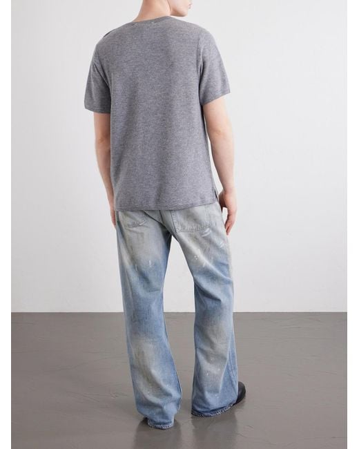 God's True Cashmere Gray Cashmere T-Shirt for men