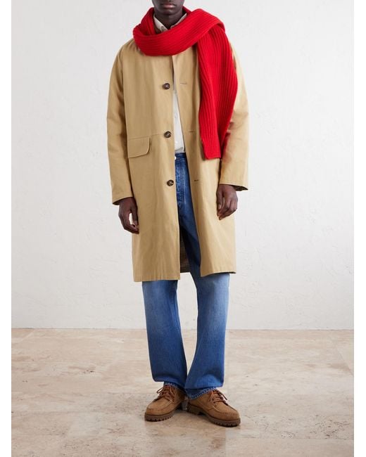 Drake's Natural Reversible Corduroy-Trimmed Cotton And Linen-Blend Jacket for men