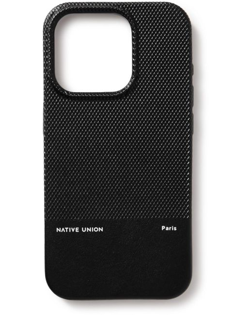 Native Union Black (re)classic Faux Leather Iphone 15 Pro Phone Case for men