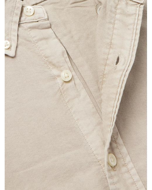 Polo Ralph Lauren Natural Slim-fit Button-down Collar Logo-embroidered Cotton Oxford Shirt for men