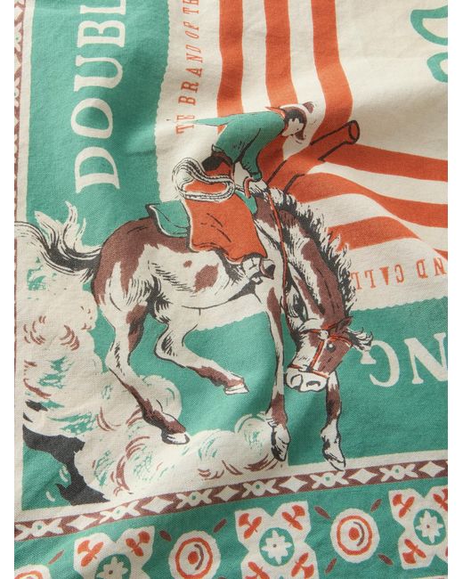 RRL Green Western-Print Cotton Bandana for men