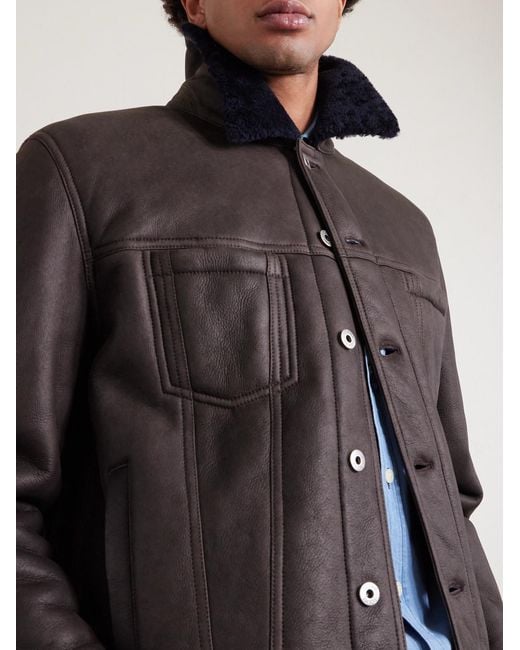 Loewe Black Shearling Trucker Jacket for men