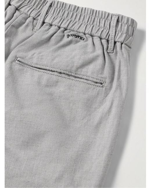 Pantaloni slim-fit a gamba dritta in misto cotone occhio di pernice di Incotex in Gray da Uomo