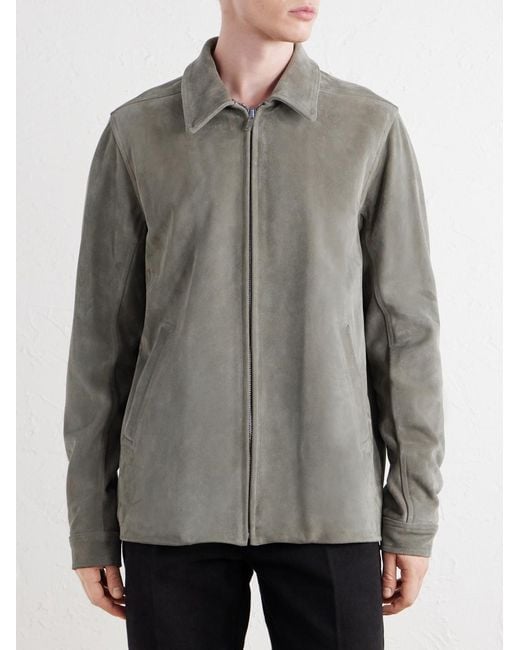 Rick Owens Gray Brad Suede Jacket for men