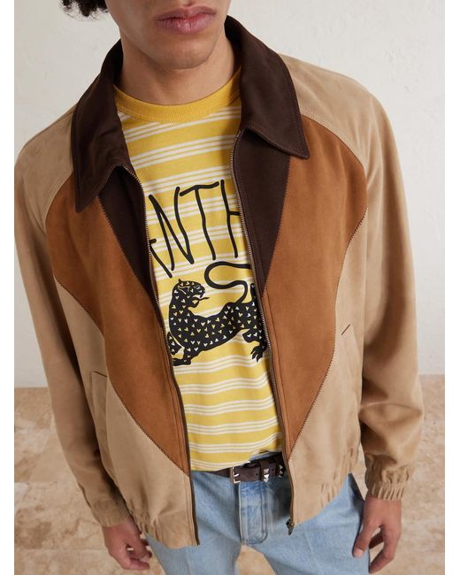 Valentino Garavani Metallic Striped Printed Cotton-Jersey T-Shirt for men
