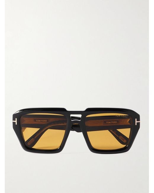 Tom Ford Black Square-Frame Acetate Sunglasses for men