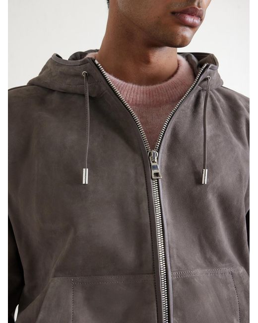 Mr P. Gray Suede Hoodie for men