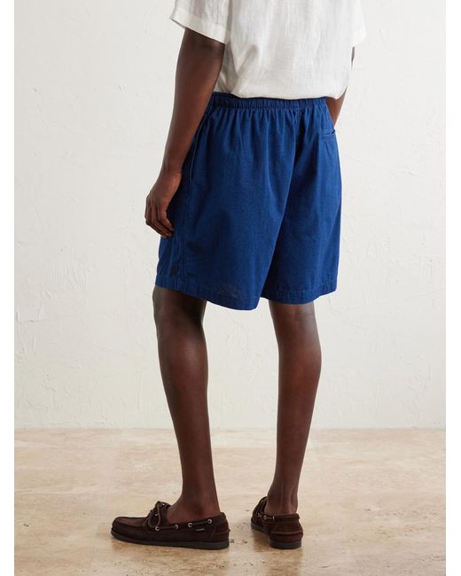 Polo Ralph Lauren Blue Wide-Leg Cotton-Woven Shorts for men