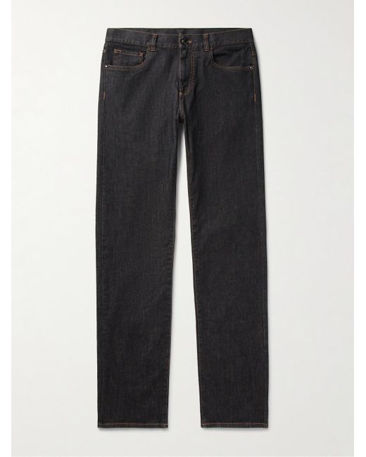 Jeans slim-fit a gamba dritta di Canali in Black da Uomo