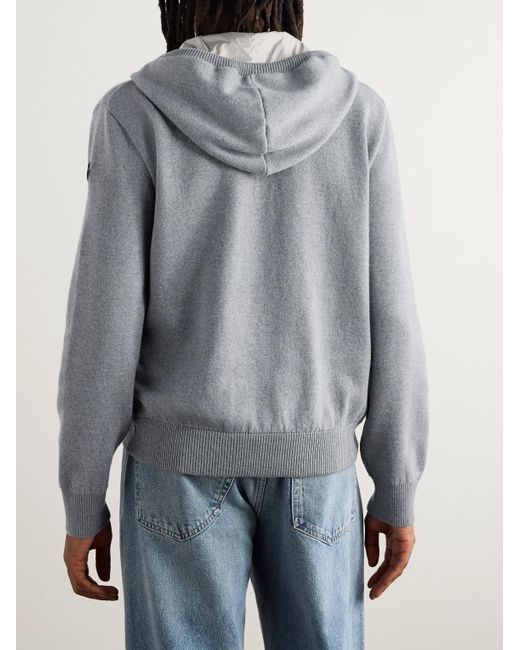 Moncler Daunenjacke aus einer gesteppten Wollmischung mit Kapuze in Gray für Herren