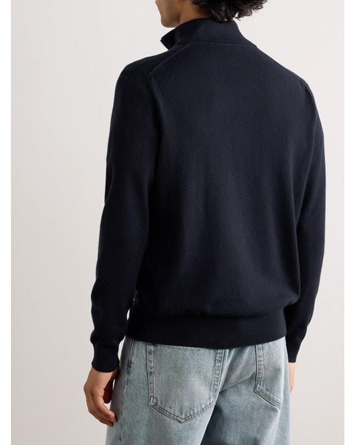 Loro Piana Blue Slim-Fit Baby Cashmere Half-Zip Sweater for men