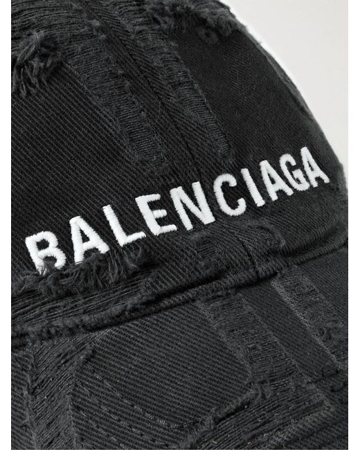Balenciaga Black Distressed Baseball Cap