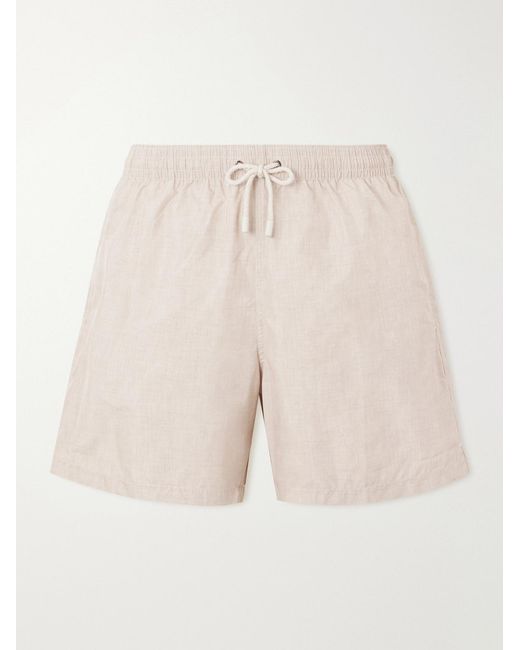 Canali Natural Straight-leg Mid-length Swim Shorts for men