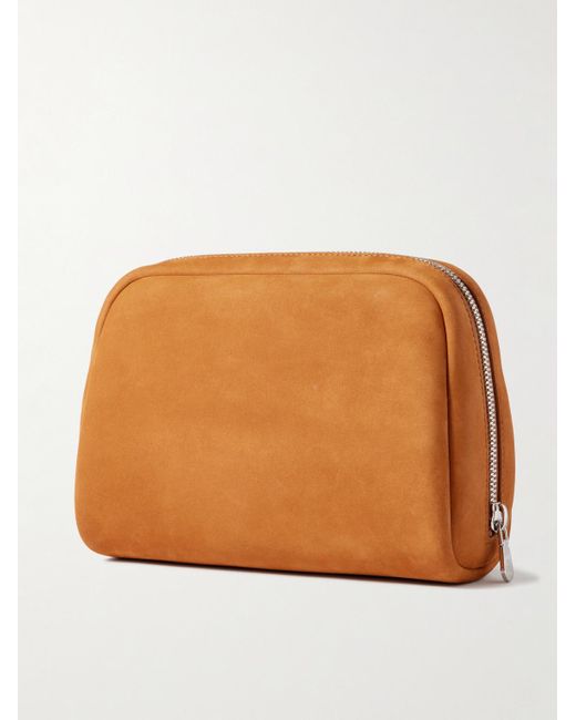 Brunello Cucinelli Brown Suede Wash Bag for men