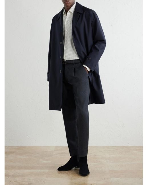 Zegna Blue Straight-Leg Wool And Cashmere-Blend Twill Trousers for men
