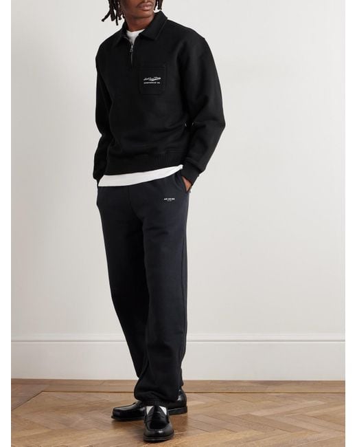 Aimé Leon Dore Blue Logo-print Cotton-jersey Half-zip Sweater for men