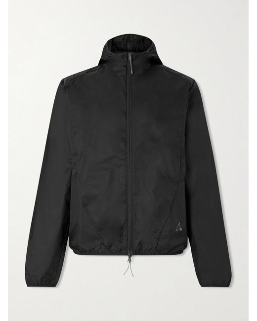 Roa Black Hue Logo-Embroidered Micro Nylon-Ripstop Hooded Jacket for men
