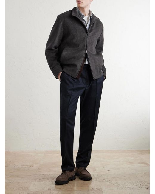 Canali Gray Wool Blouson Jacket for men