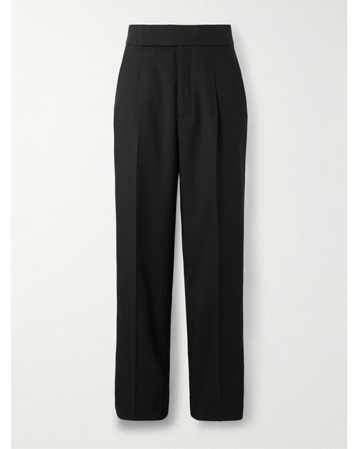 Fear Of God Black Eternal Wide-Leg Pleated Wool Trousers for men