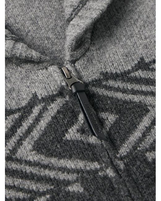 Pendleton Scenic Peak Shawl-collar Wool-jacquard Zip-up Cardigan 