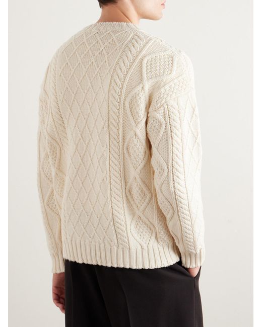 Massimo Alba Natural James Cable-knit Wool Sweater for men