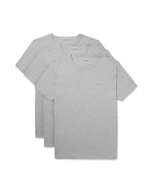 Paul Smith Gray Three-pack Logo-print Organic Cotton-jersey T-shirts for men