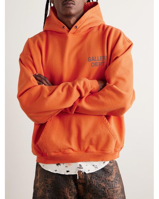 GALLERY DEPT. Orange 90's Oversized Logo-Print Cotton-Jersey Hoodie for men