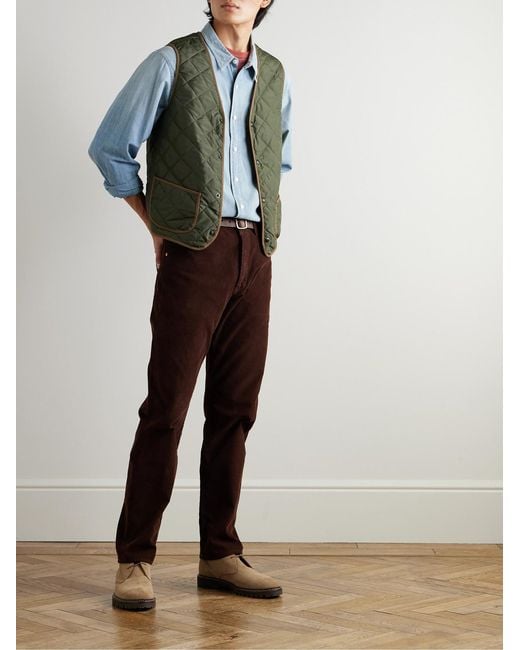 RRL Green Cooper Quilted Shell Gilet for men