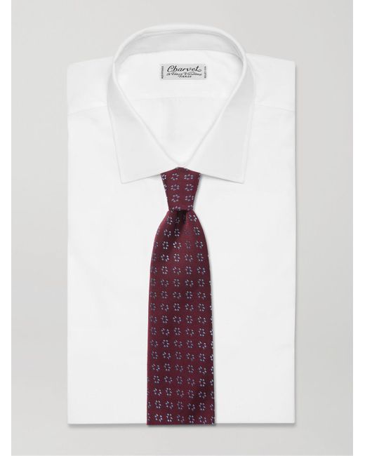 Charvet Purple 8.5cm Silk-jacquard Tie for men